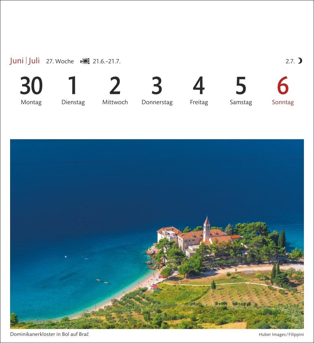 Bild: 9783840035326 | Kroatien Sehnsuchtskalender 2025 - Wochenkalender mit 53 Postkarten