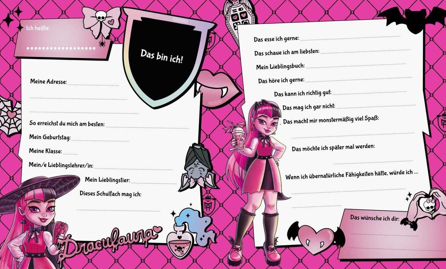 Bild: 9783845125299 | Monster High: Mein Freundebuch | Buch | Wattiertes Eintragbuch | 64 S.