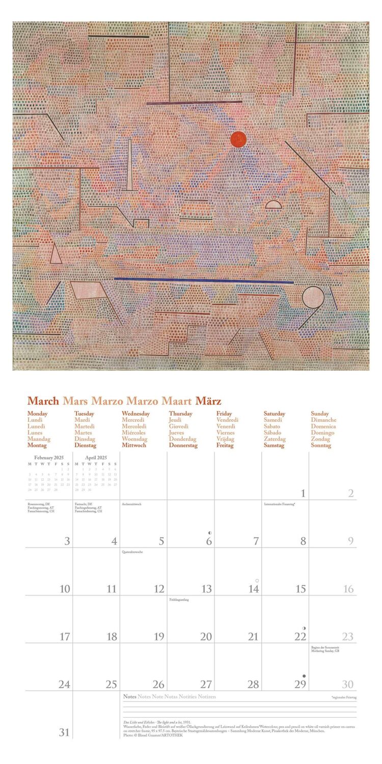 Bild: 4002725994141 | Paul Klee 2025 Broschürenkalender, 30x30cm, Wandkalender mit...