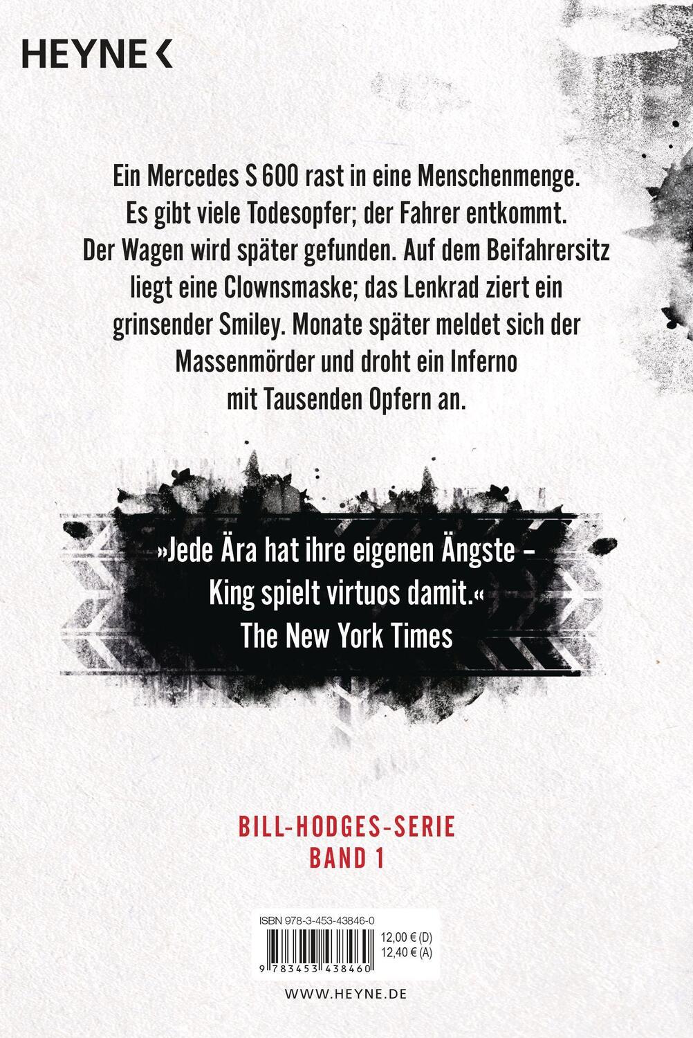 Bild: 9783453438460 | Mr. Mercedes | Roman | Stephen King | Taschenbuch | Bill-Hodges-Serie