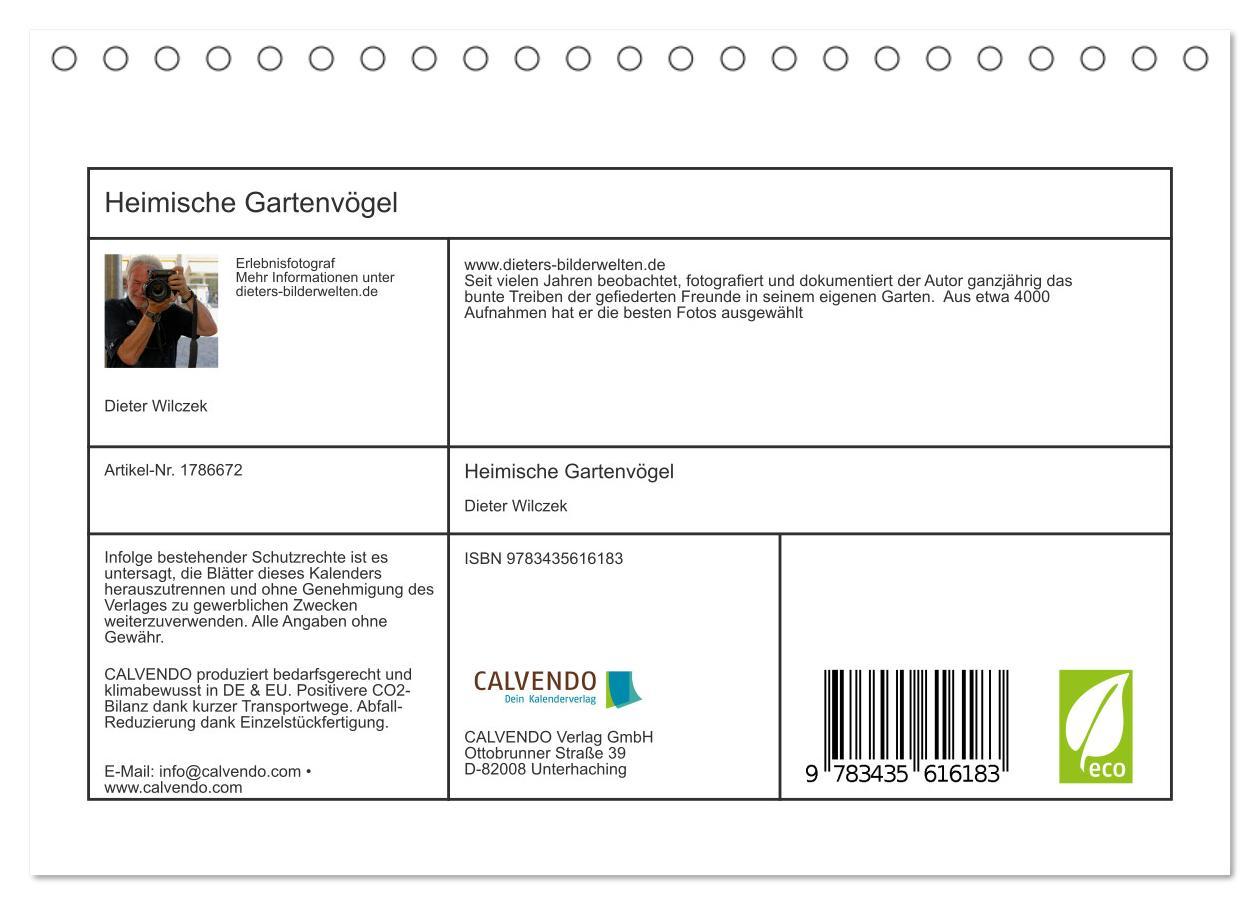 Bild: 9783435616183 | Heimische Gartenvögel (Tischkalender 2025 DIN A5 quer), CALVENDO...