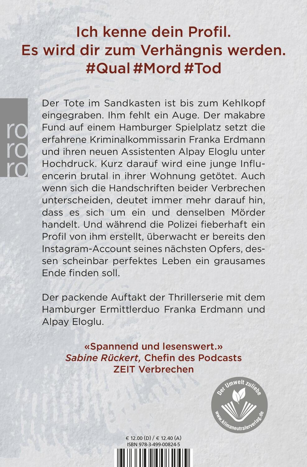 Rückseite: 9783499008245 | Das Profil | Thriller | Hubertus Borck | Taschenbuch | Deutsch | 2022