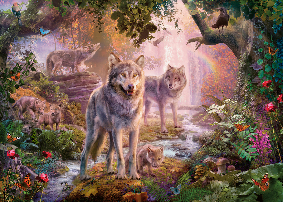 Bild: 4005556151851 | Wolfsfamilie im Sommer (Puzzle) | Spiel | In Spielebox | 15185 | 2019