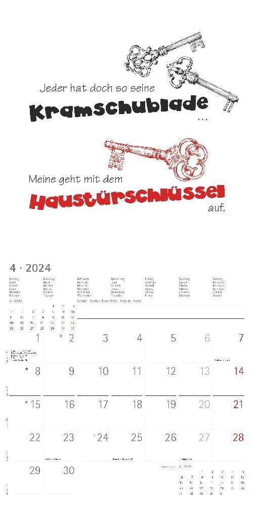 Bild: 4251732335588 | Sprüche 2024 - Broschürenkalender 30x30 cm (30x60 geöffnet) -...