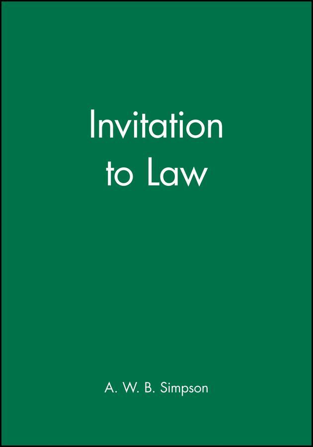 Cover: 9780631145387 | Invitation to Law | A. W. B. Simpson | Taschenbuch | Englisch | 1988