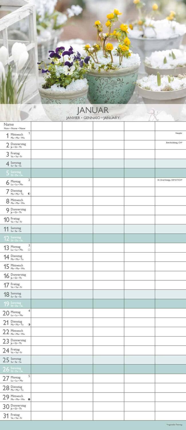 Bild: 4251732341398 | Gärten 2025 Familienplaner - Wandkalender - Familienkalender - 19,5x45