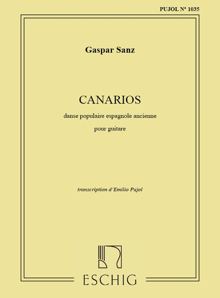 Cover: 9790045027384 | Canarios | Transcription d' Emilio Pujol | Gaspar Sanz | Buch