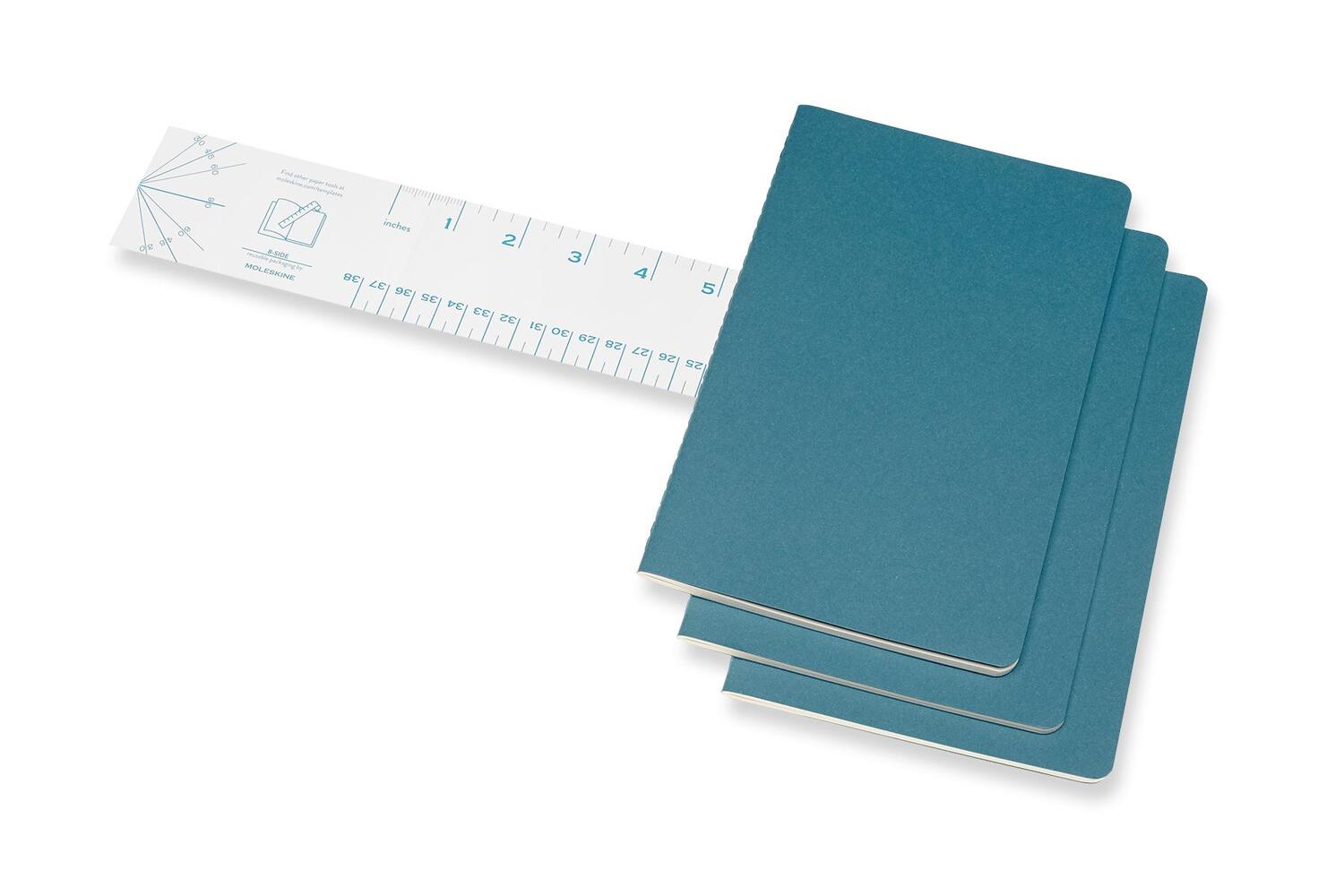 Bild: 8058647629629 | Moleskine Cahier Large/A5, 3er Set, Blanko, Lebhaftes Blau | Moleskine