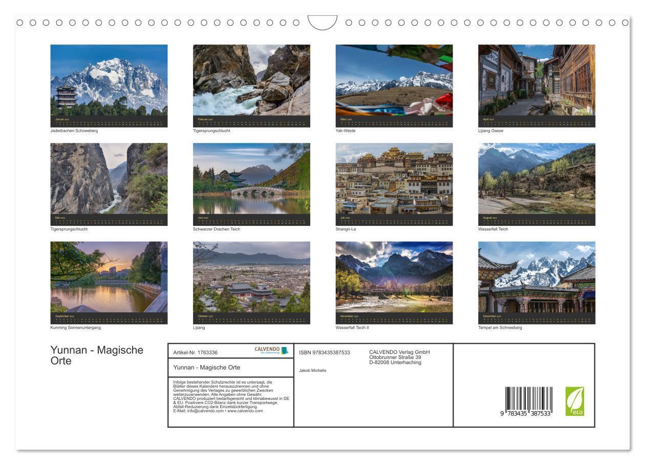 Bild: 9783435387533 | Yunnan - Magische Orte (Wandkalender 2025 DIN A3 quer), CALVENDO...