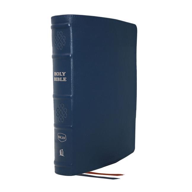 Cover: 9780785289074 | NKJV, Single-Column Reference Bible, Genuine Leather, Blue, Comfort...