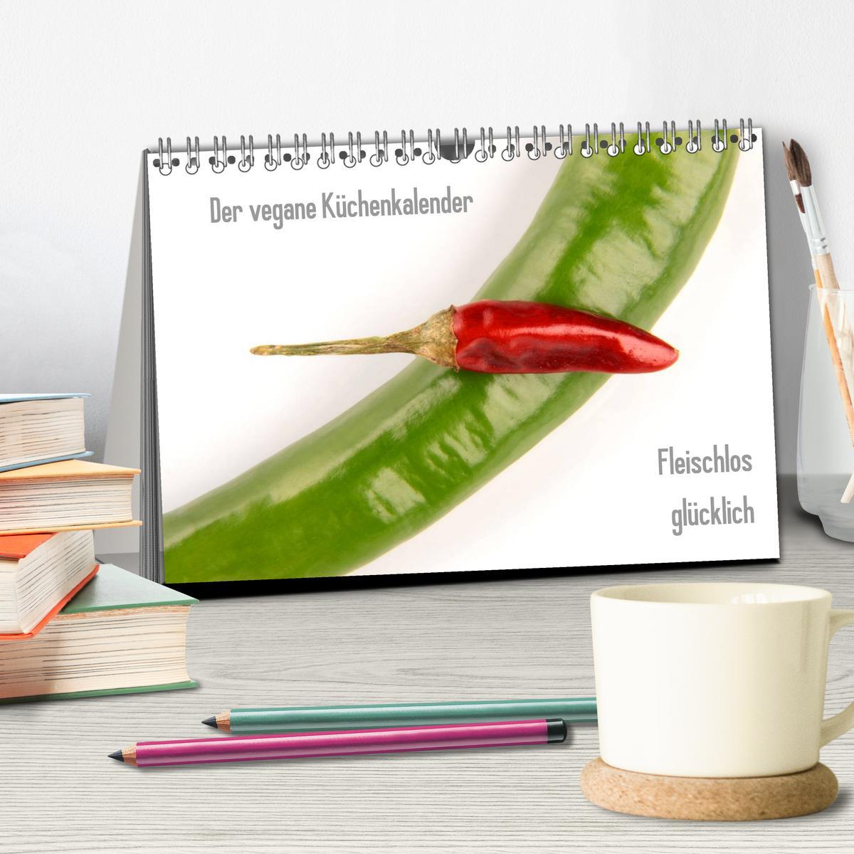 Bild: 9783457132951 | Der vegane Küchenkalender (Tischkalender 2025 DIN A5 quer),...