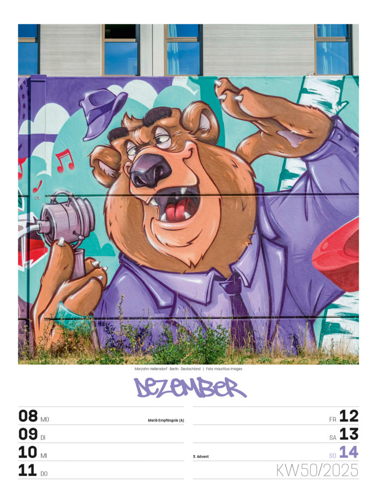 Bild: 9783838435299 | Street Art - Graffiti - Wochenplaner Kalender 2025 | Kunstverlag