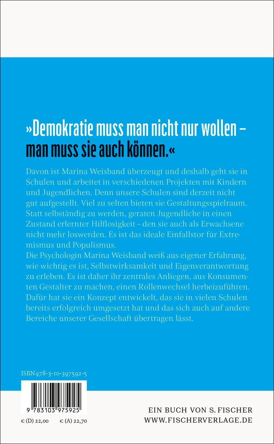 Rückseite: 9783103975925 | Die neue Schule der Demokratie | Wilder denken, wirksam handeln | Buch