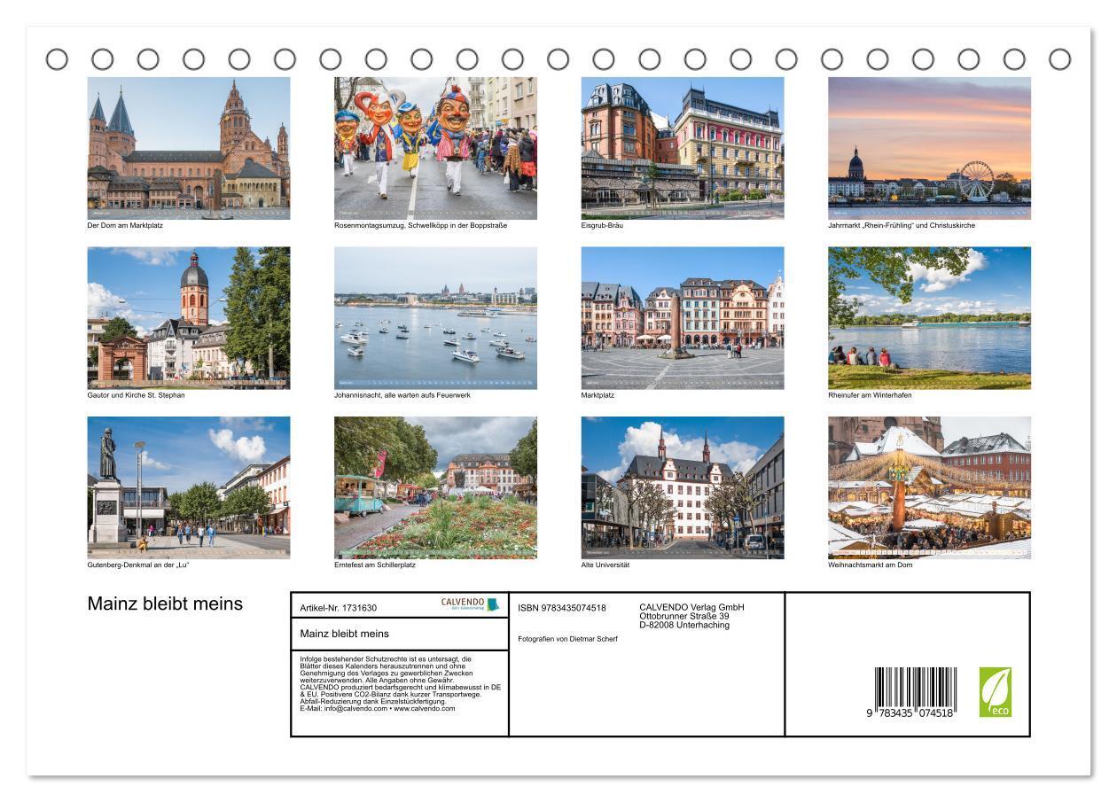 Bild: 9783435074518 | Mainz bleibt meins (Tischkalender 2025 DIN A5 quer), CALVENDO...