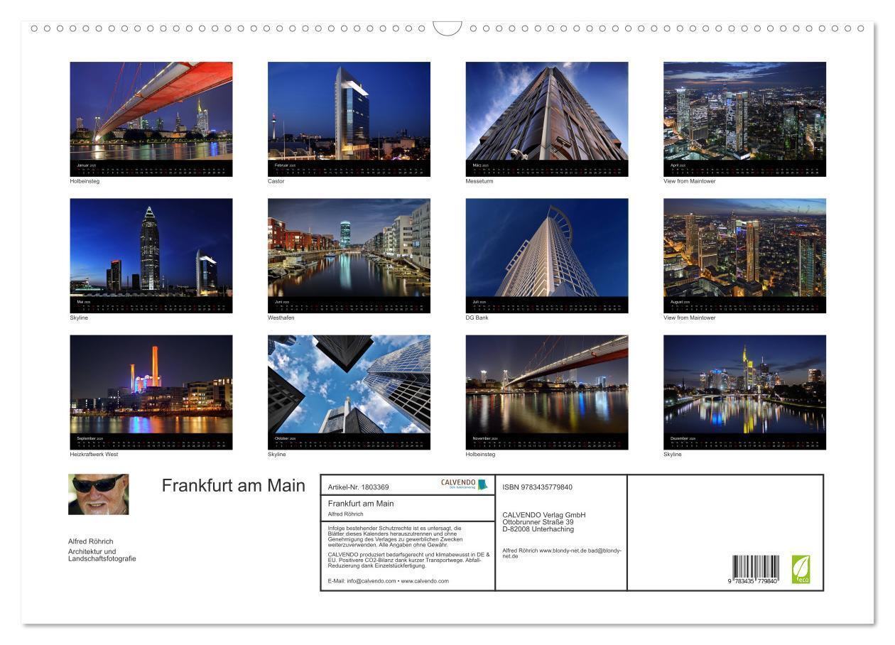 Bild: 9783435779840 | Frankfurt am Main (Wandkalender 2025 DIN A2 quer), CALVENDO...