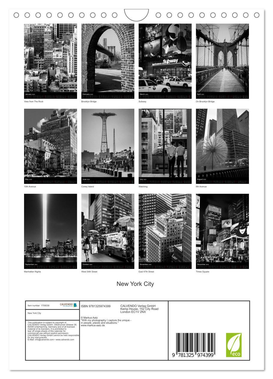 Bild: 9781325974399 | New York City (Wall Calendar 2025 DIN A4 portrait), CALVENDO 12...