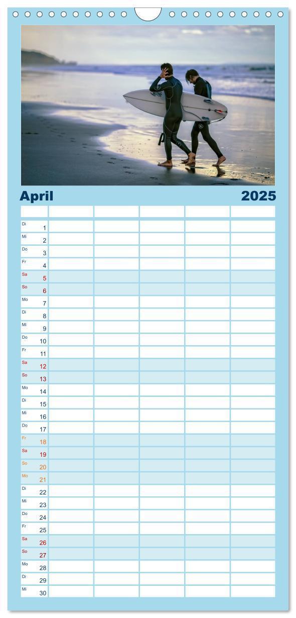 Bild: 9783457122884 | Familienplaner 2025 - Surfen - so cool mit 5 Spalten (Wandkalender,...