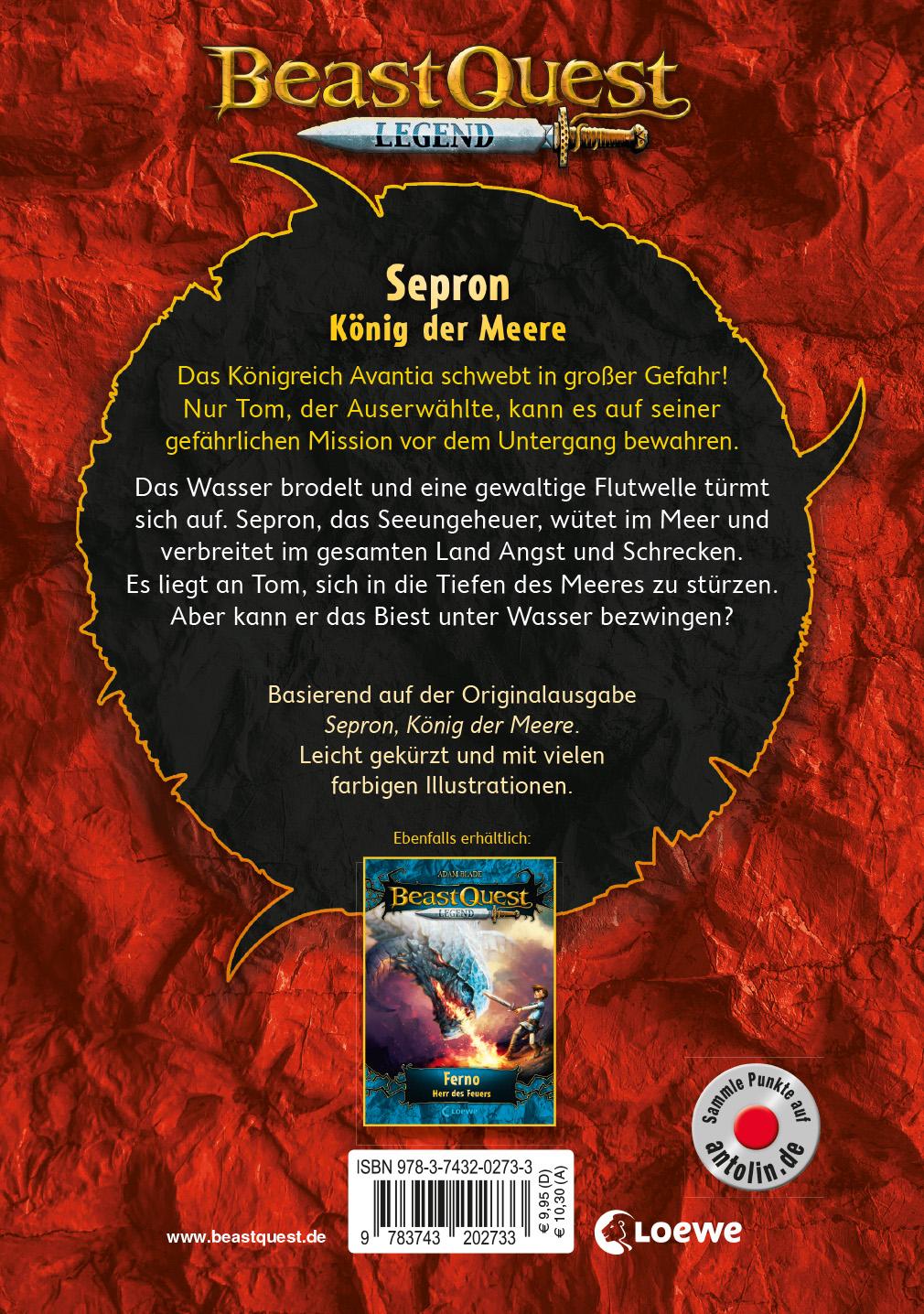 Rückseite: 9783743202733 | Beast Quest Legend 2 - Sepron, König der Meere | Adam Blade | Buch