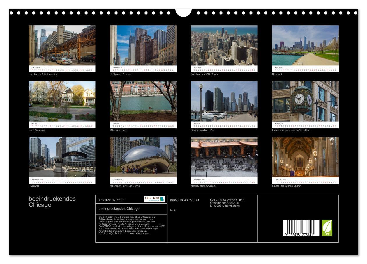 Bild: 9783435276141 | beeindruckendes Chicago (Wandkalender 2025 DIN A3 quer), CALVENDO...