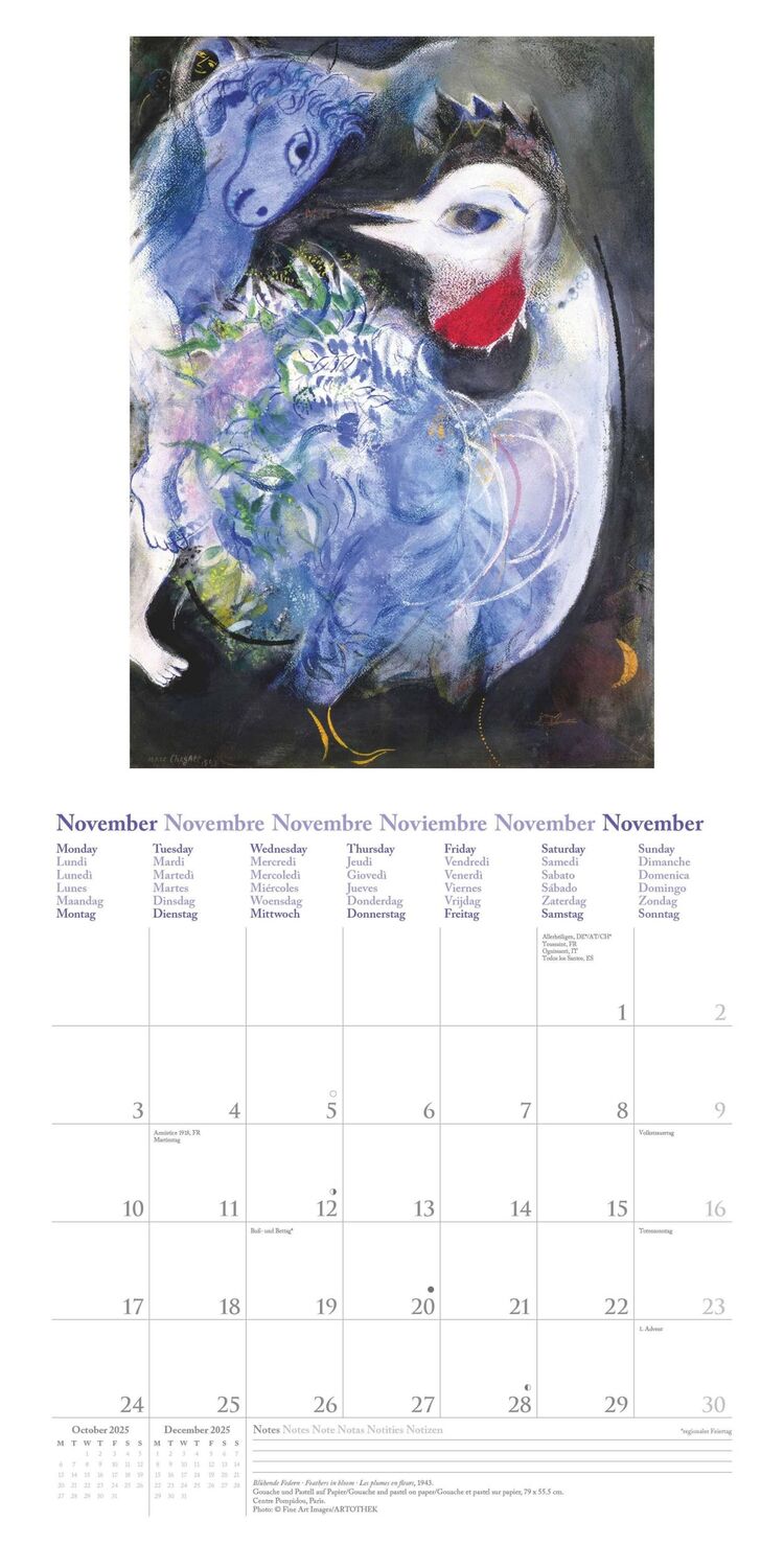 Bild: 4002725994103 | Marc Chagall 2025 - Wand-Kalender - Broschüren-Kalender - 30x30 -...