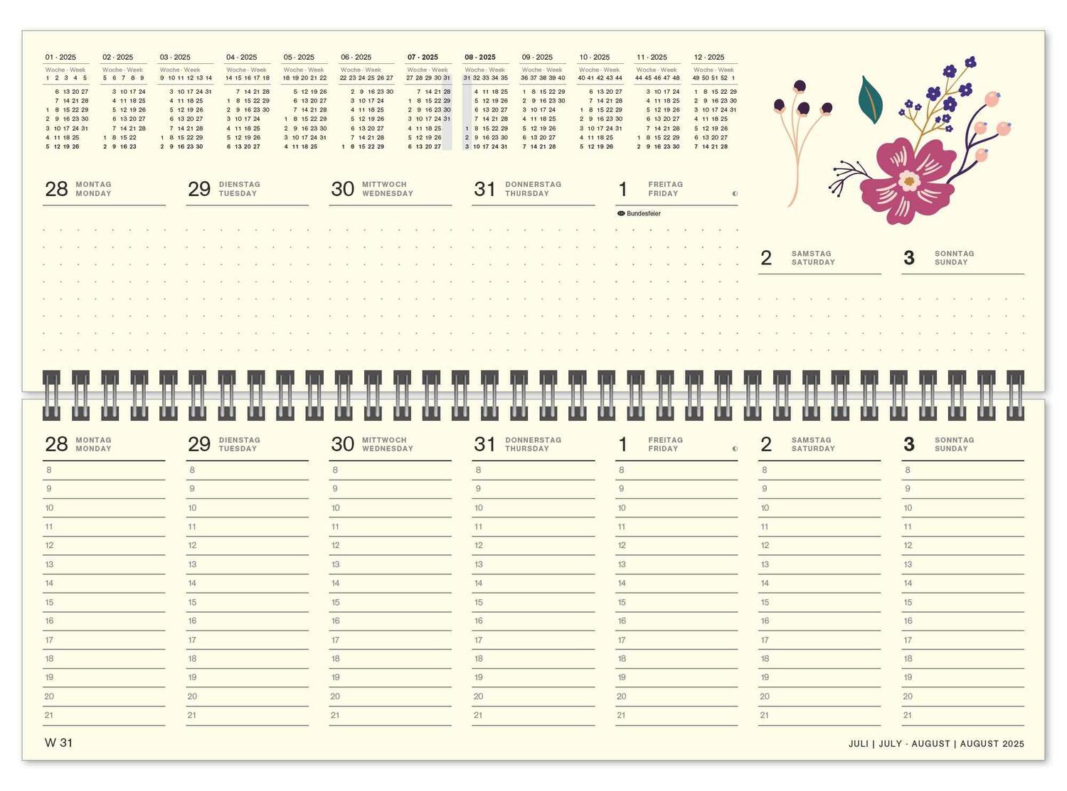 Bild: 4250809653730 | Tischquerkalender Doodle Art 2025 - Planer für den Tisch - 29,7 x...