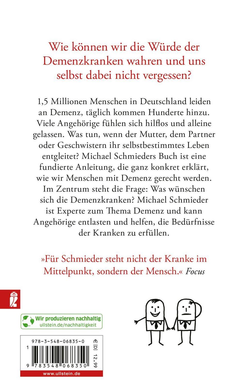 Rückseite: 9783548068350 | Dement, aber nicht vergessen | Michael Schmieder (u. a.) | Taschenbuch