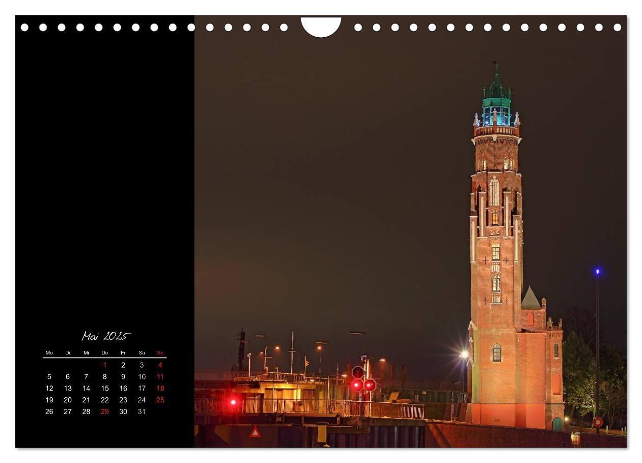 Bild: 9783435831159 | Bremerhaven Nights (Wandkalender 2025 DIN A4 quer), CALVENDO...