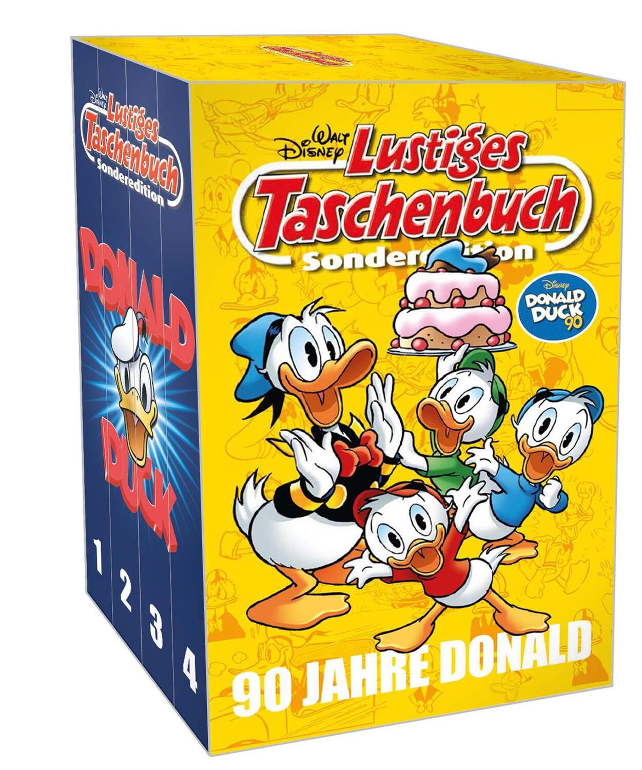 Cover: 9783841340047 | Lustiges Taschenbuch 90 Jahre Donald (4 Bände im Schuber) | Disney