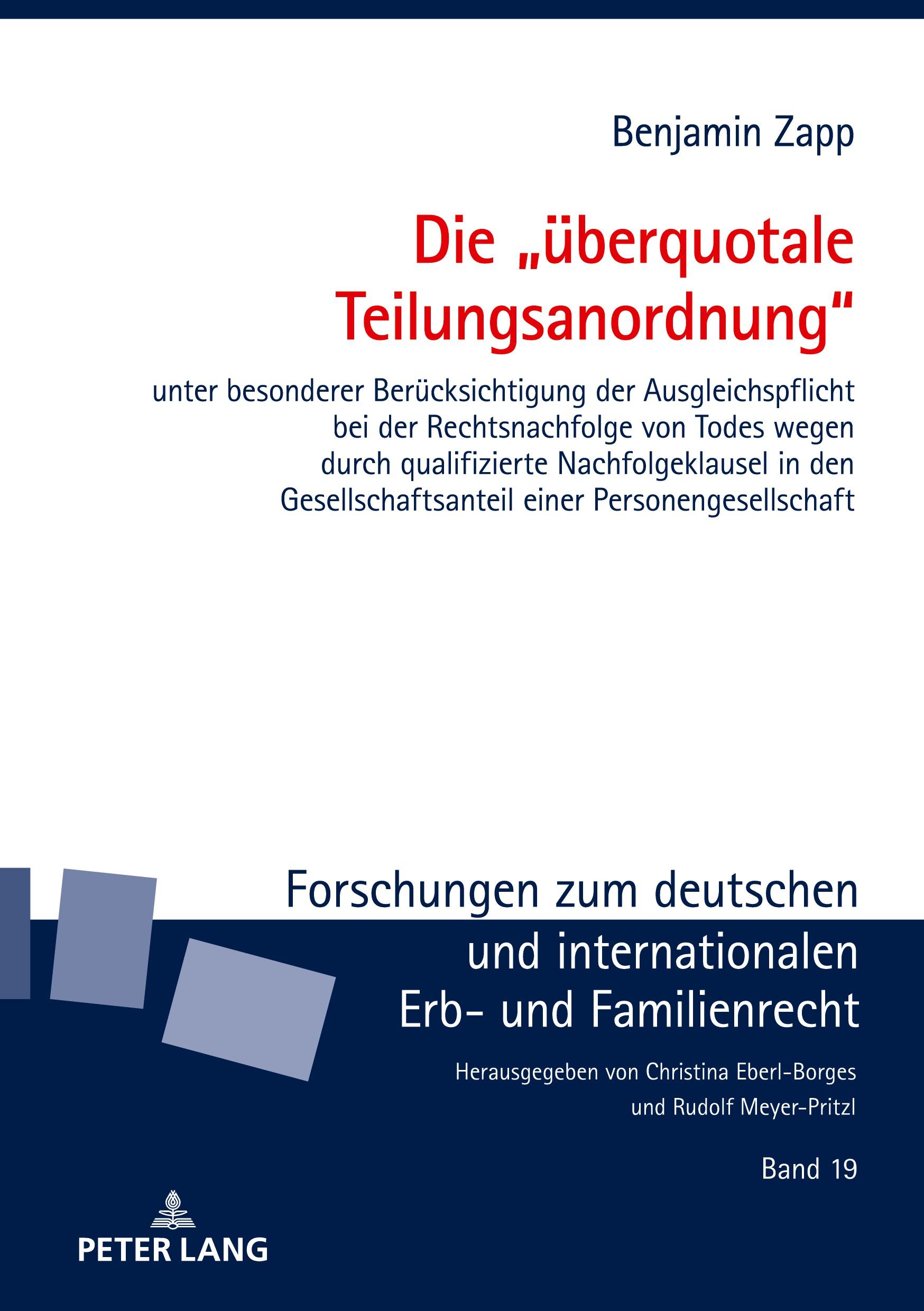 Cover: 9783631924501 | Die "überquotale Teilungsanordnung" | Benjamin Zapp | Buch | Deutsch