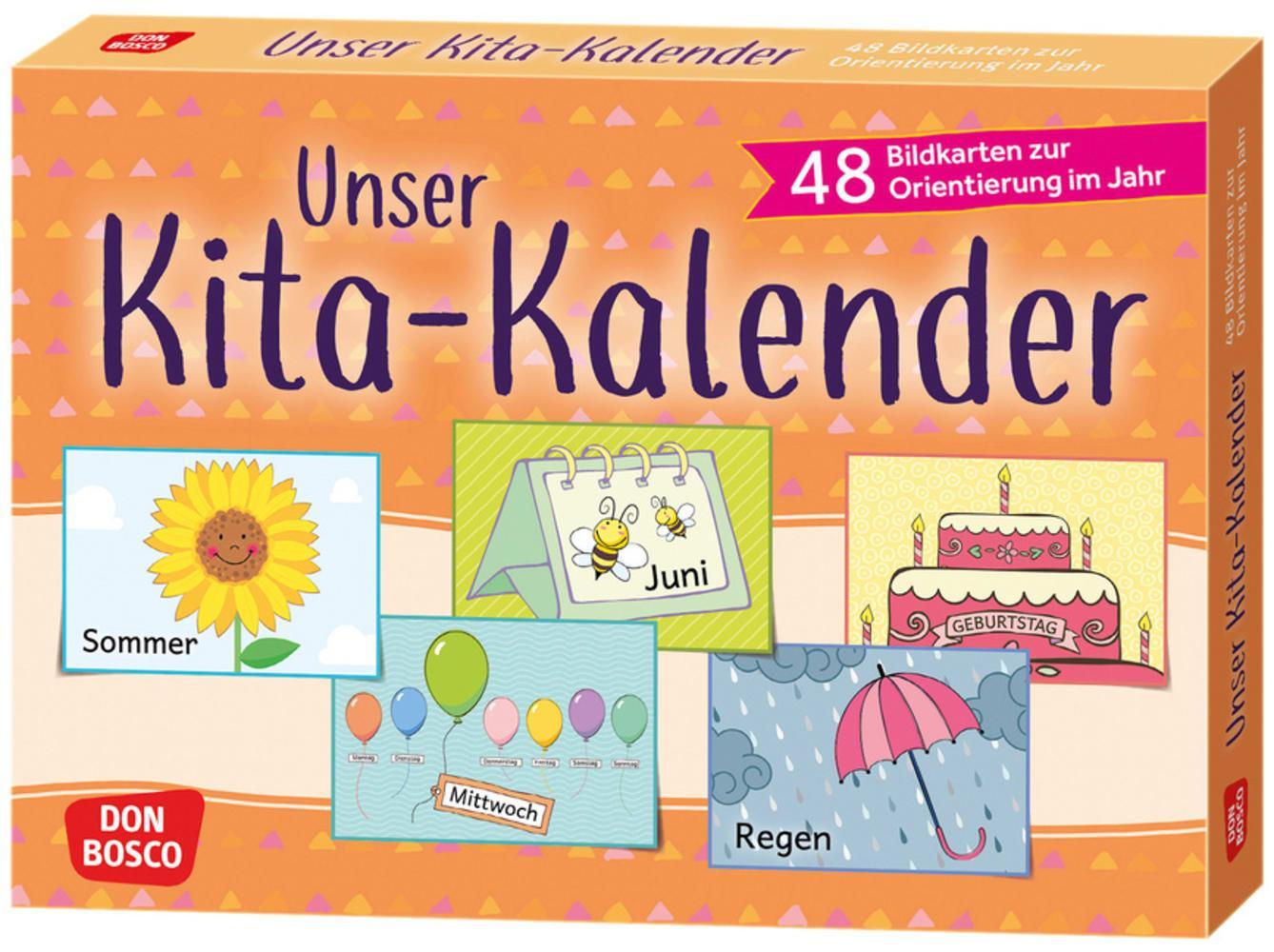 Cover: 4260179514500 | Unser Kita-Kalender | 48 Bildkarten zur Orientierung im Jahr | Box