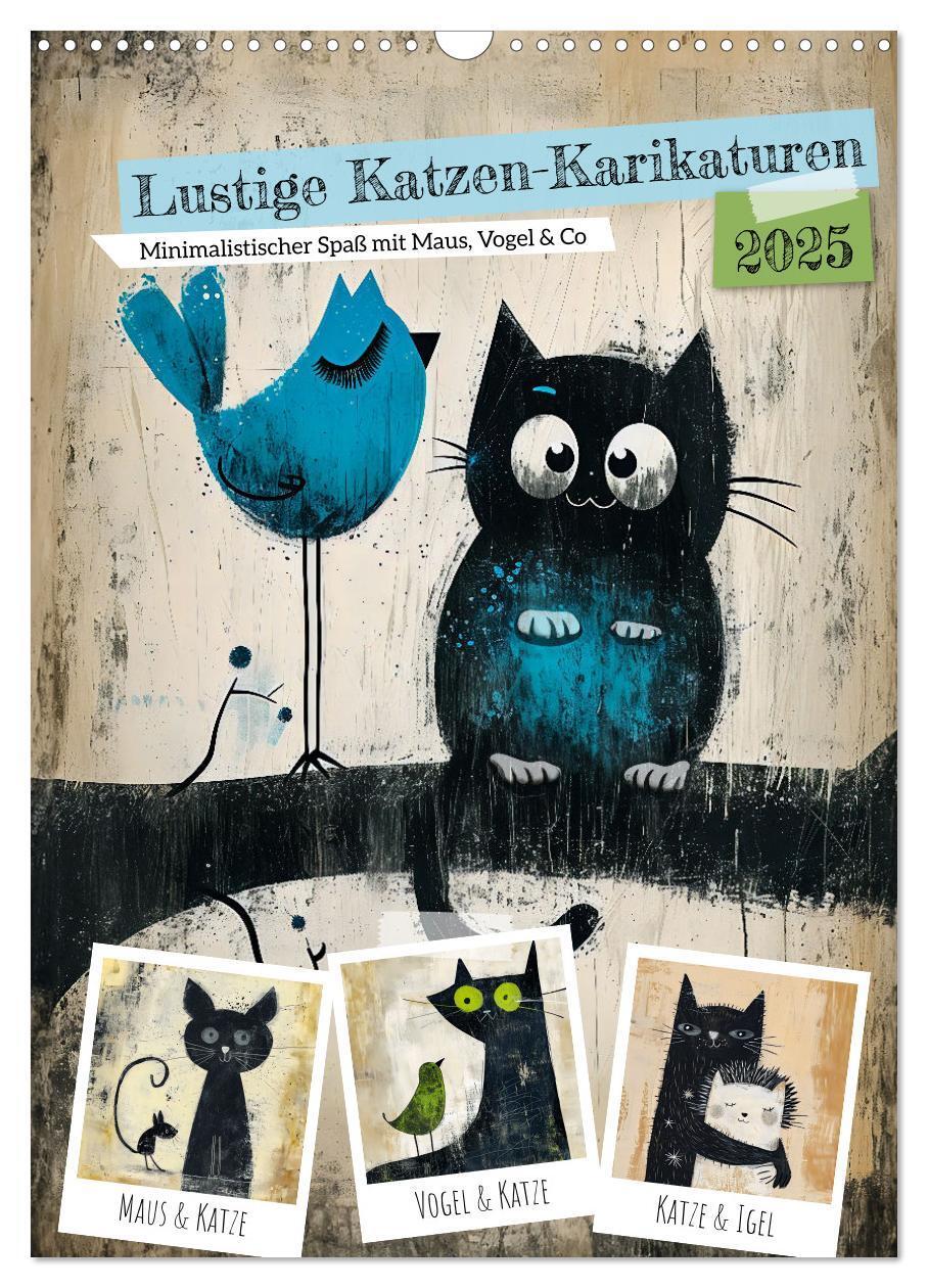 Cover: 9783383769023 | Lustige Katzen-Karikaturen - Minimalistischer Spaß mit Maus, Vogel...