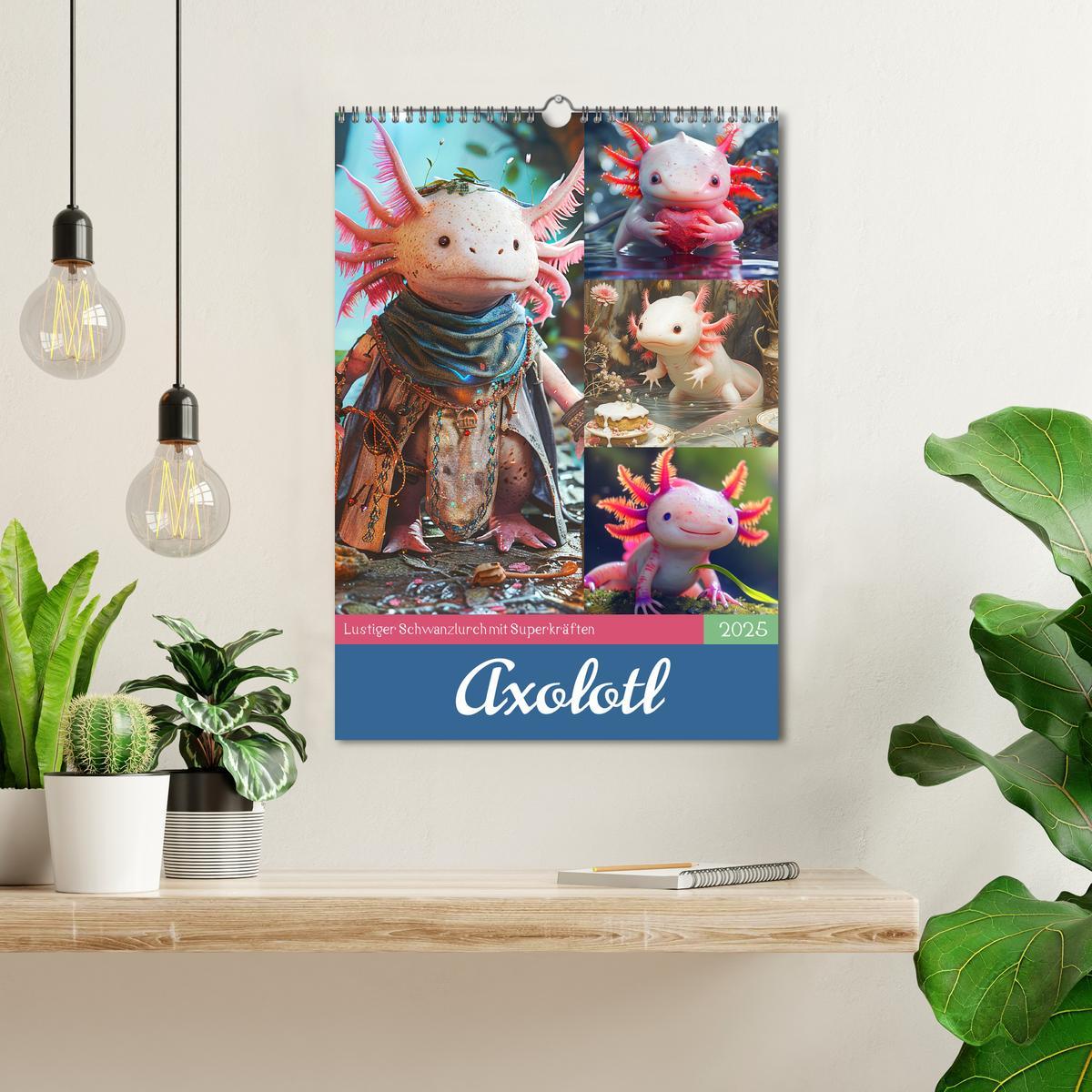 Bild: 9783383807671 | Axolotl. Lustiger Schwanzlurch mit Superkräften (Wandkalender 2025...