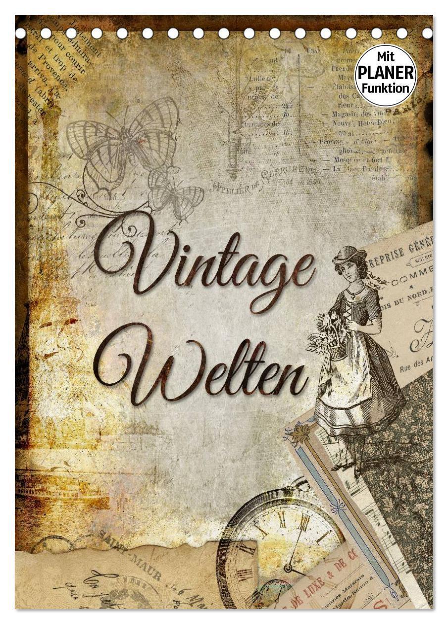 Cover: 9783457006689 | Vintage Welten (Tischkalender 2025 DIN A5 hoch), CALVENDO...