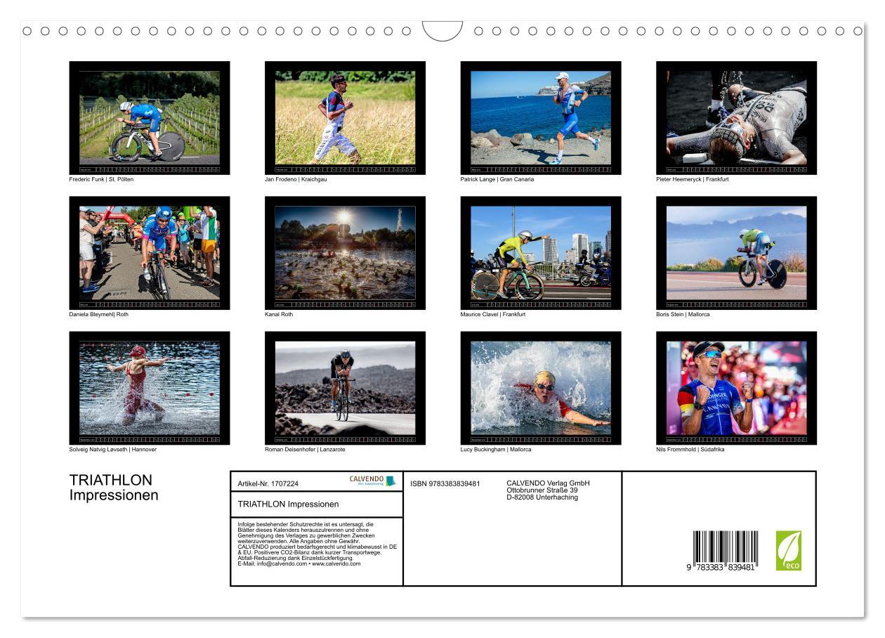 Bild: 9783383839481 | TRIATHLON Impressionen (Wandkalender 2025 DIN A3 quer), CALVENDO...