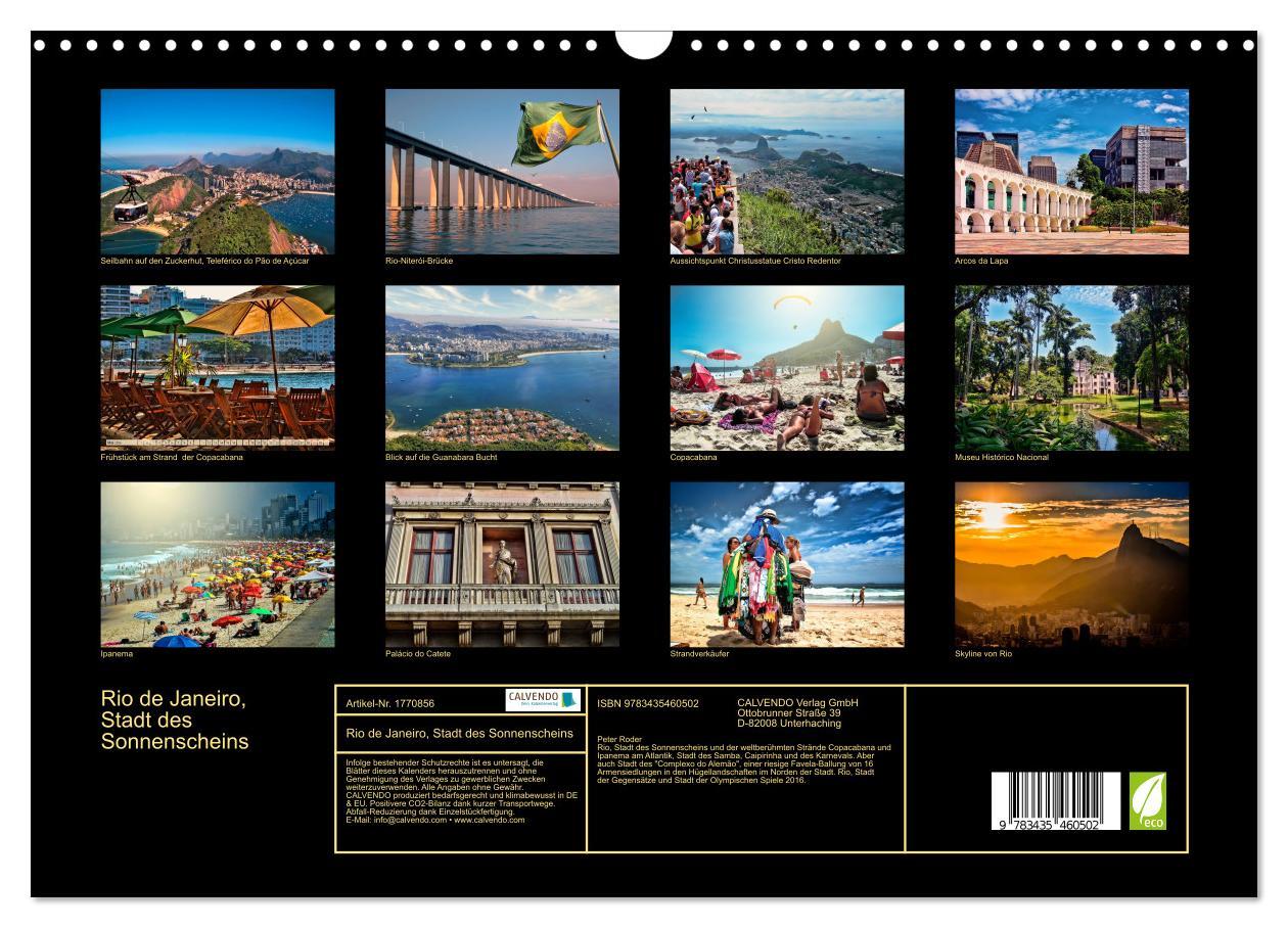 Bild: 9783435460502 | Rio de Janeiro, Stadt des Sonnenscheins (Wandkalender 2025 DIN A3...