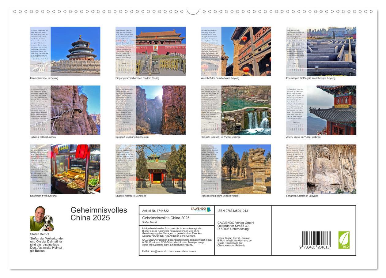 Bild: 9783435201013 | Geheimnisvolles China 2025 (hochwertiger Premium Wandkalender 2025...