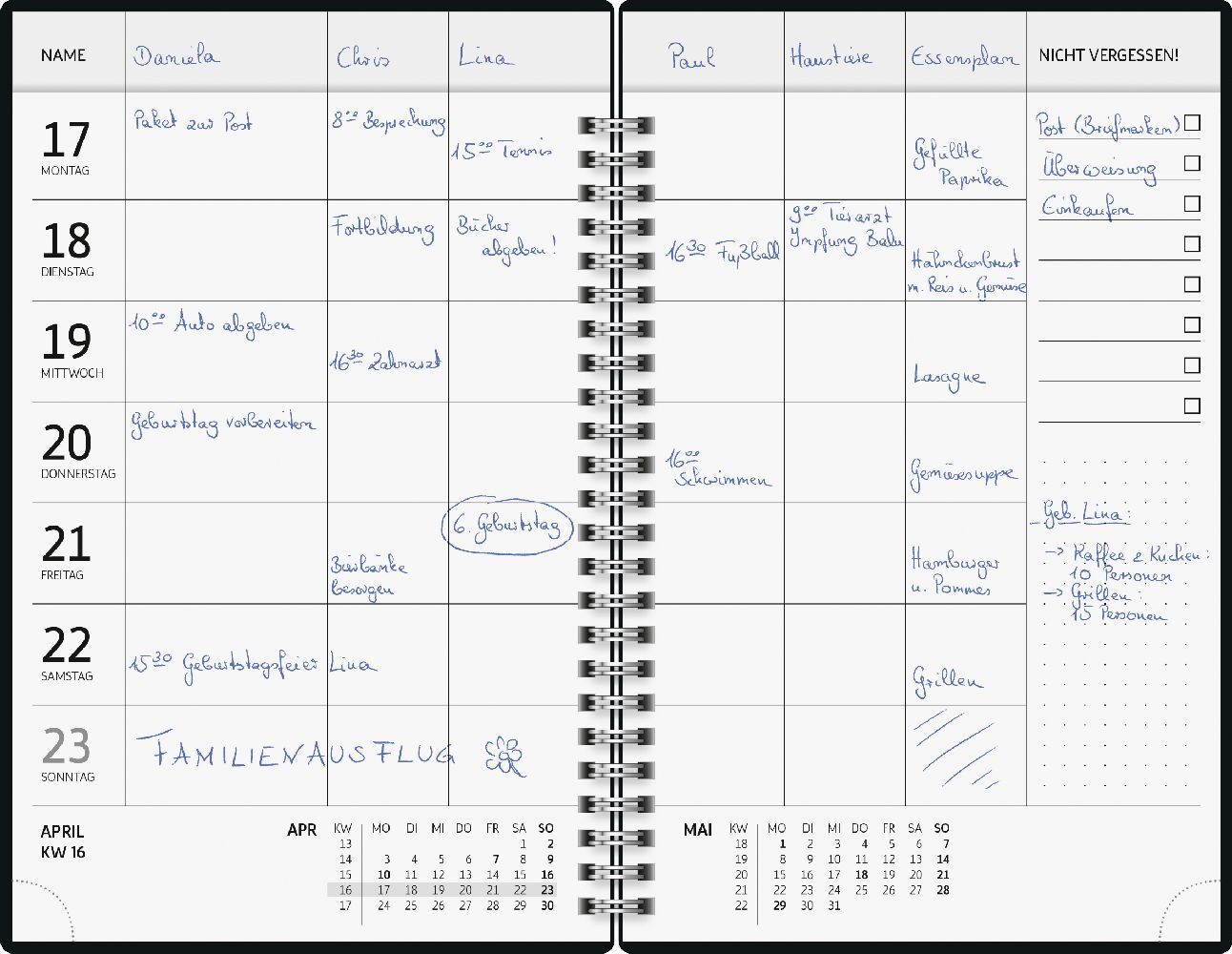 Bild: 4061947126341 | Buchkalender Familienplaner (2025) Blossom | 2 Seiten = 1 Woche, A5