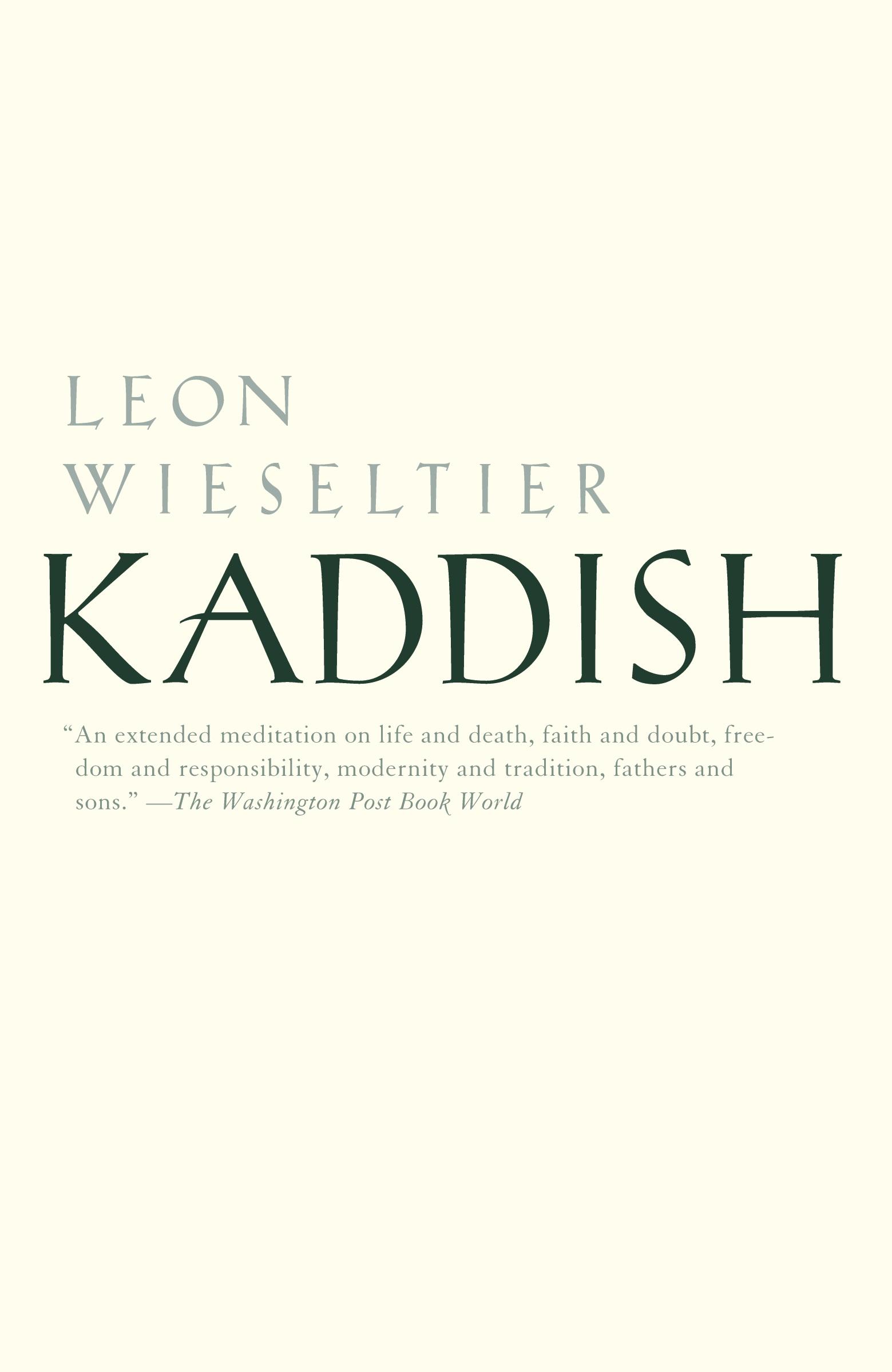 Cover: 9780375703621 | Kaddish | Leon Wieseltier | Taschenbuch | Einband - flex.(Paperback)