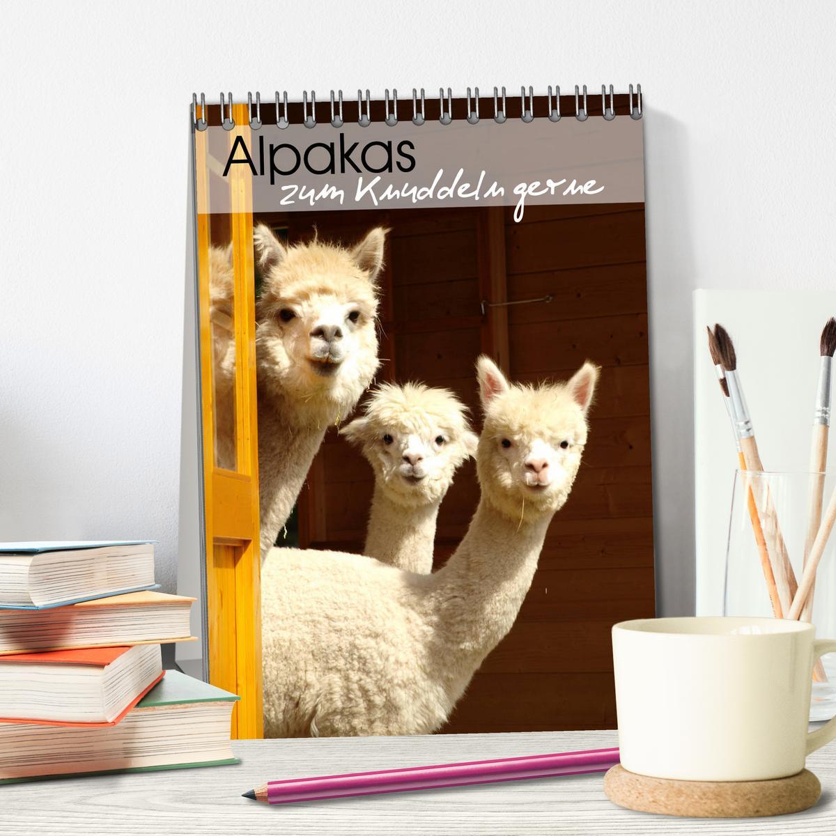 Bild: 9783435989539 | Alpakas zum Knuddeln gerne (Tischkalender 2025 DIN A5 hoch),...