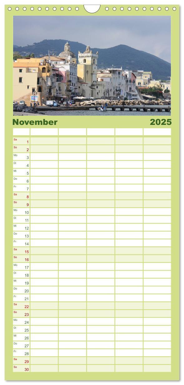 Bild: 9783457120149 | Familienplaner 2025 - Ischia mit 5 Spalten (Wandkalender, 21 x 45...