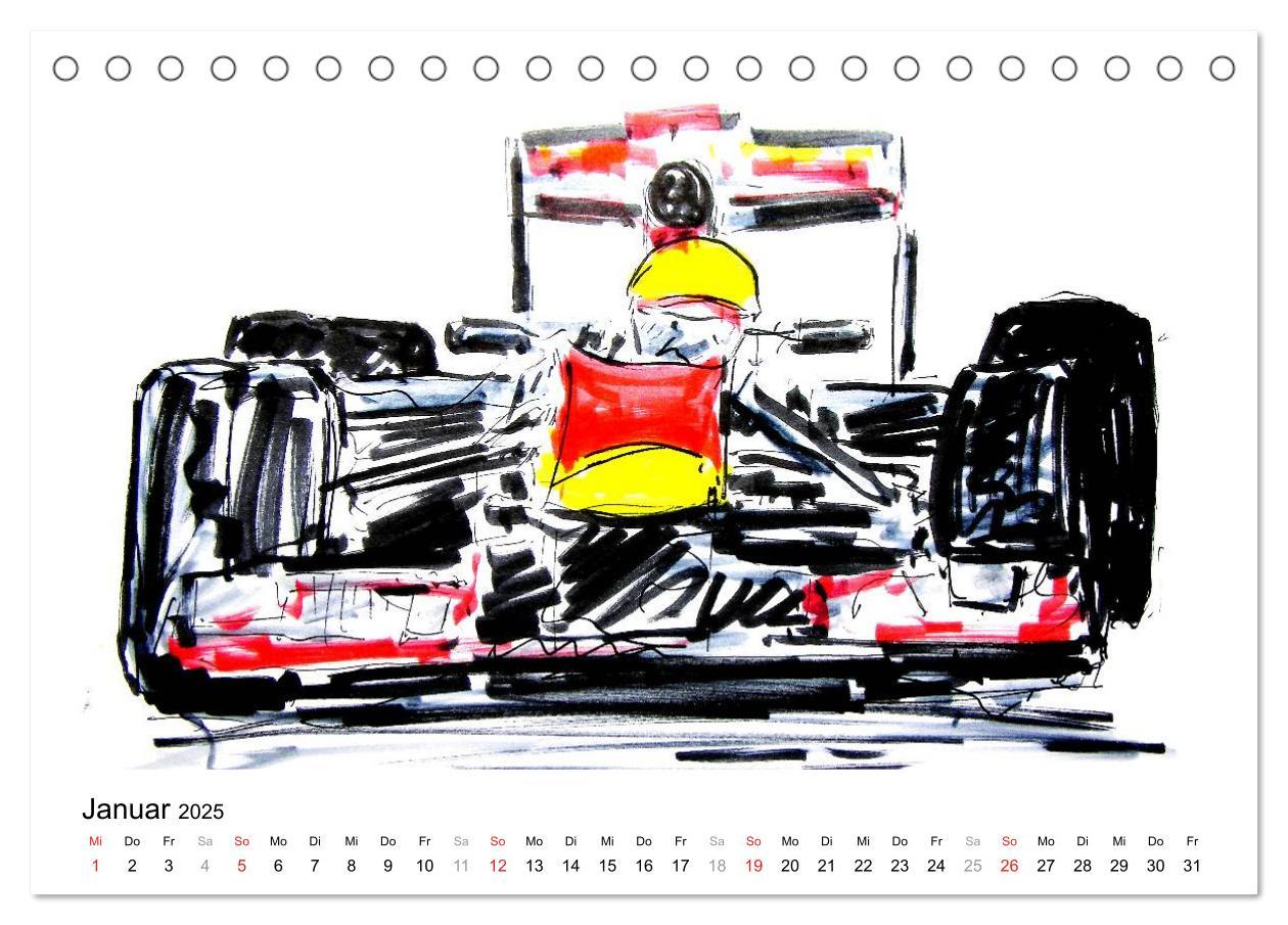 Bild: 9783435707089 | Illustrationen Formel 1 Rennwagen (Tischkalender 2025 DIN A5 quer),...