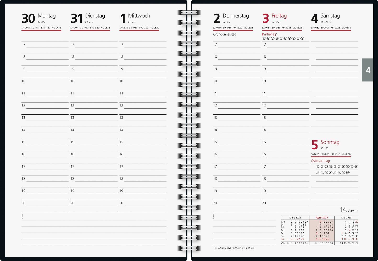 Bild: 4003273785007 | Buchkalender Modell futura 2 (2025) | 2 Seiten = 1 Woche, A5 | Deutsch