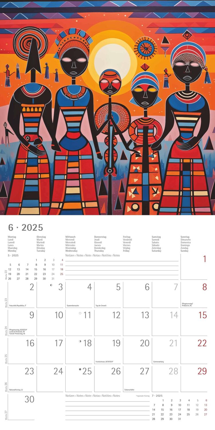 Bild: 4251732344344 | Tribal Art 2025 - Broschürenkalender 30x30 cm (30x60 geöffnet) -...