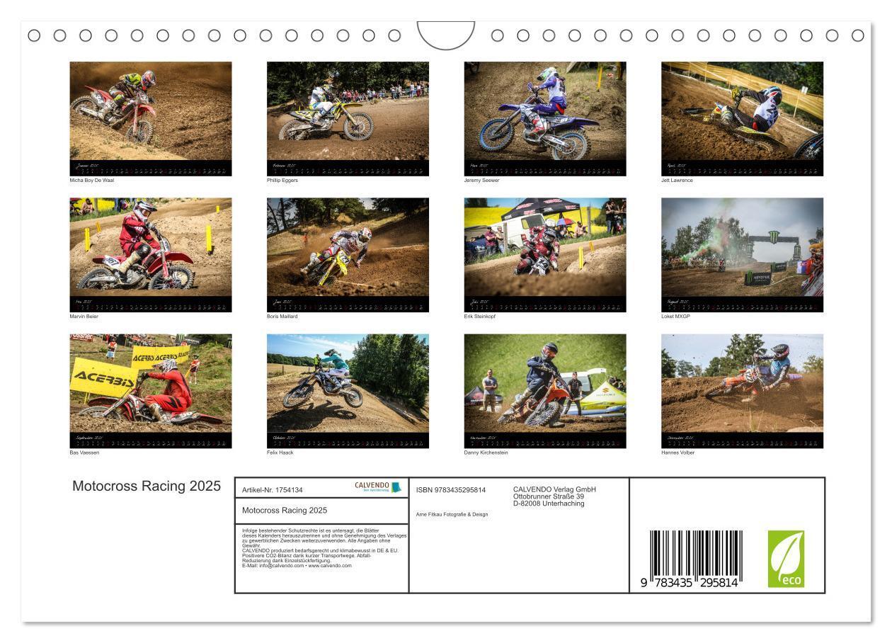 Bild: 9783435295814 | Motocross Racing 2025 (Wandkalender 2025 DIN A4 quer), CALVENDO...