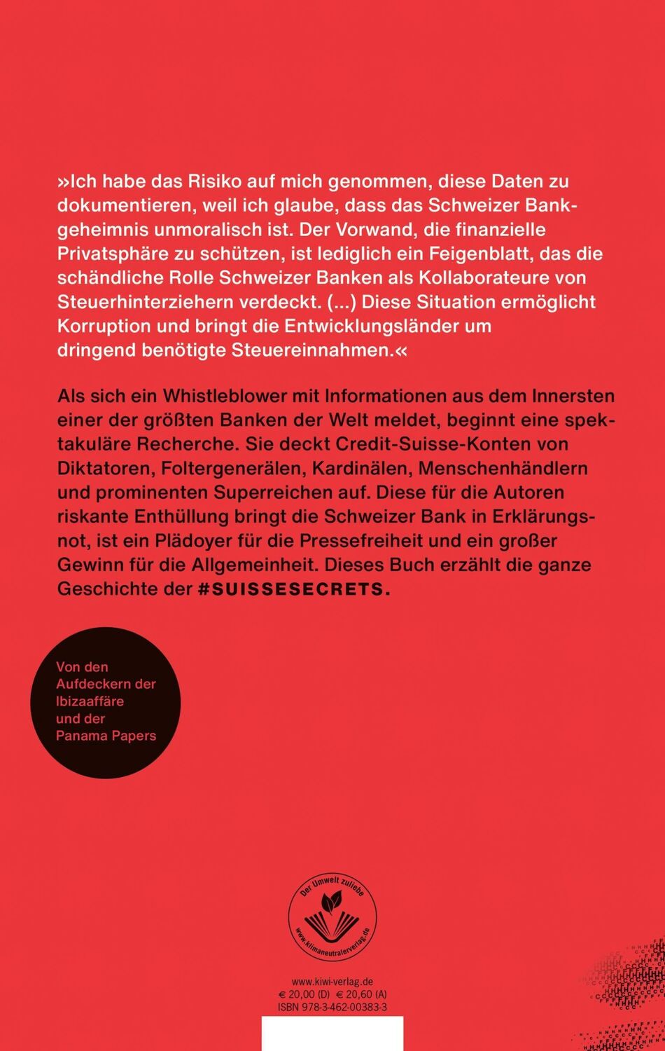 Rückseite: 9783462003833 | Schweizer Geheimnisse | Frederik Obermaier (u. a.) | Taschenbuch