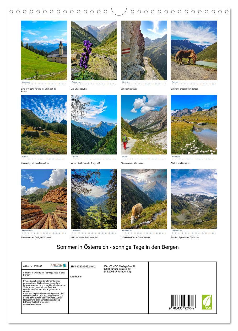 Bild: 9783435924042 | Sommer in Österreich - sonnige Tage in den Bergen (Wandkalender...