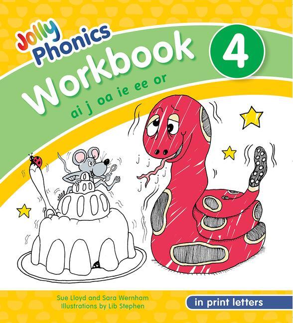 Cover: 9781844146789 | Jolly Phonics Workbook 4 | In Print Letters (American English Edition)