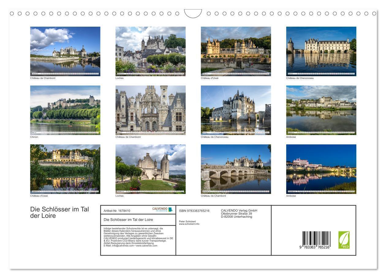 Bild: 9783383765216 | Die Schlösser im Tal der Loire (Wandkalender 2025 DIN A3 quer),...