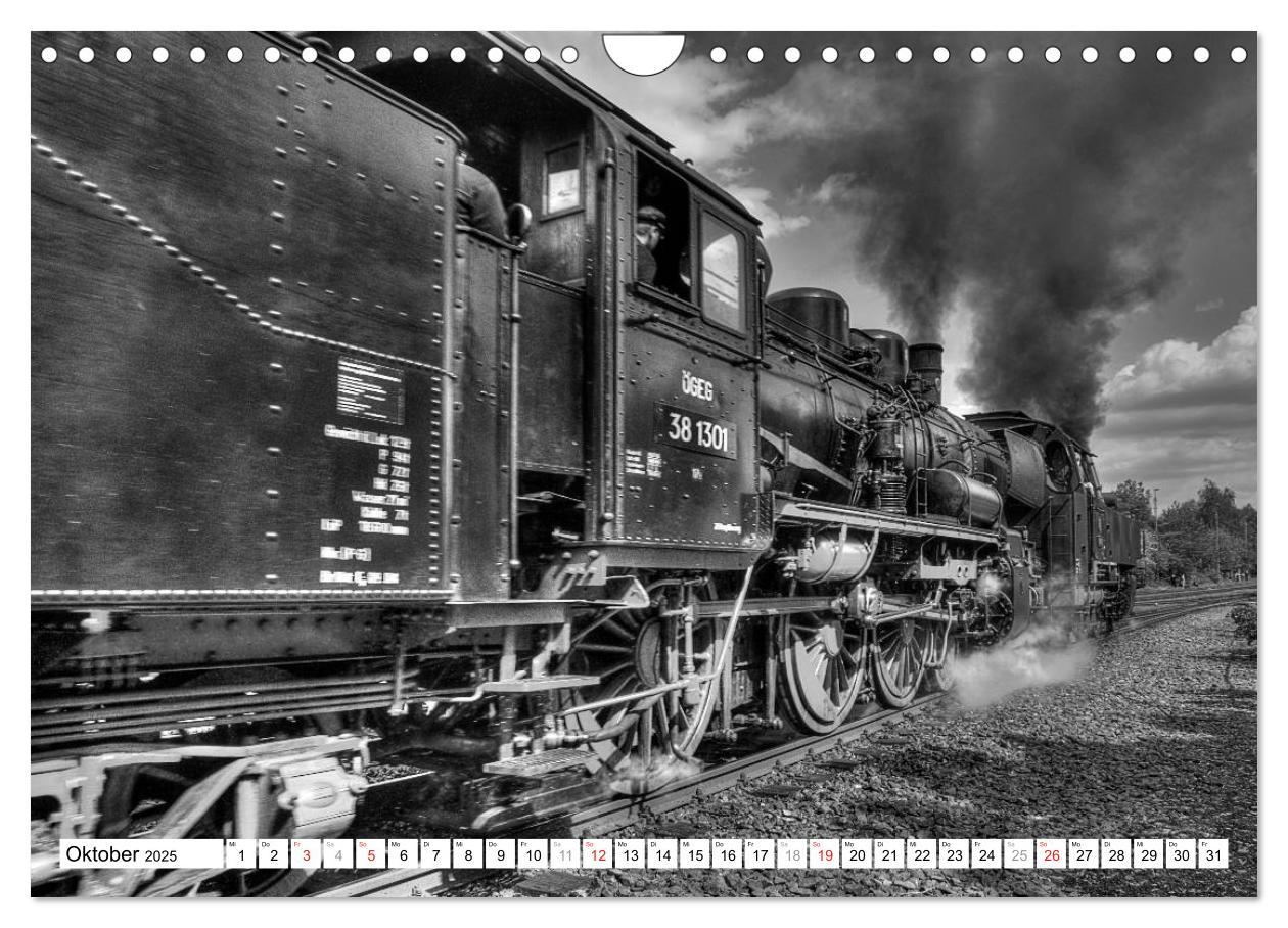 Bild: 9783435542055 | Unter Dampf - Eisenbahnromantik in schwarz-weiß (Wandkalender 2025...