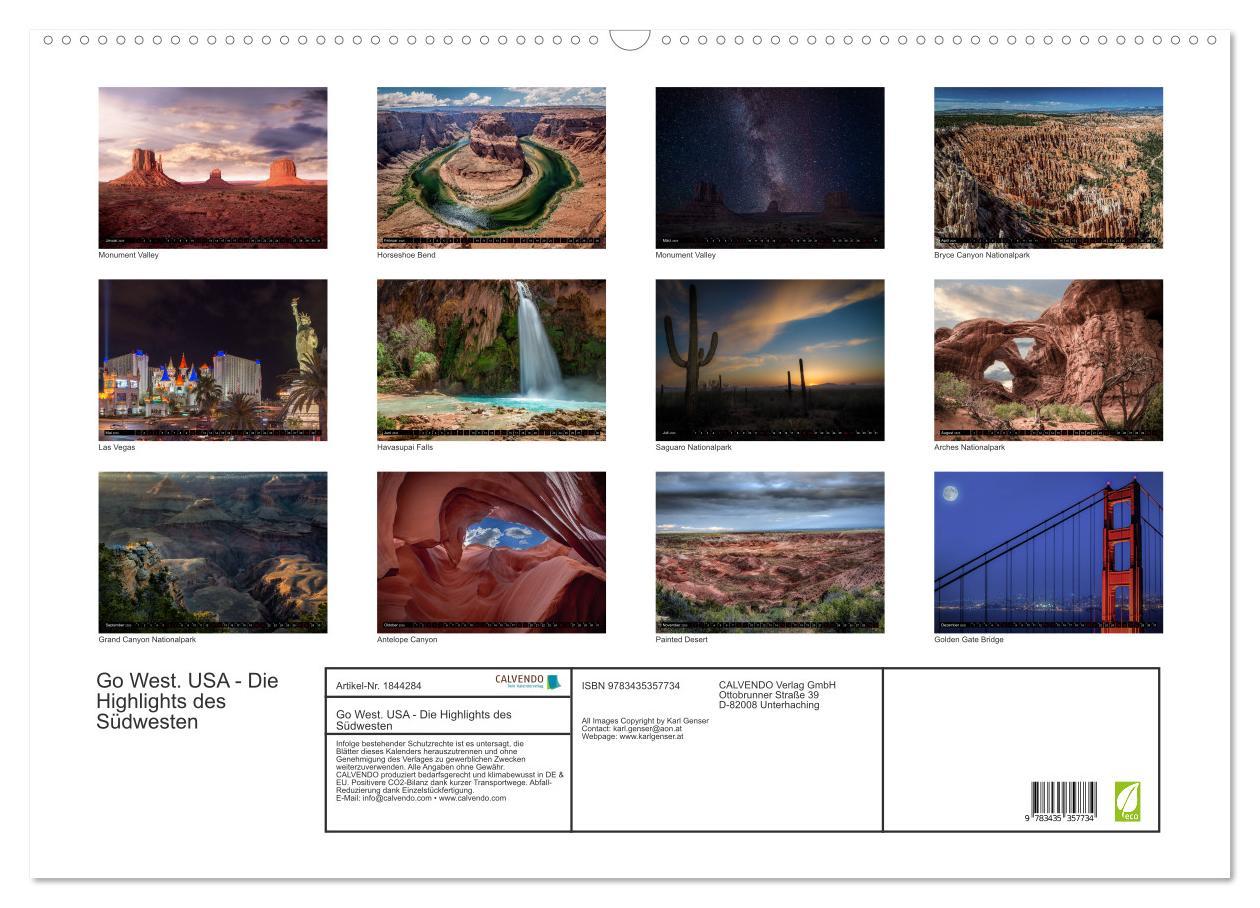 Bild: 9783435357734 | Go West. USA - Die Highlights des Südwesten (Wandkalender 2025 DIN...